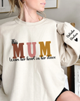 Mum with name on sleeve Hoodie Sweat Mother’s Day gift, Mothers day shirts