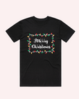 ADULT MERRY CHRISTMAS T-SHIRT LIGHT BULB