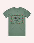 ADULT MERRY CHRISTMAS T-SHIRT LIGHT BULB