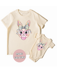 BUNNY WITH GLASS & BUBBLE TSHIRT FAMILY MATCHING