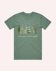 ADULT MERRY BRIGHT CHRISTMAS TREES T-SHIRT