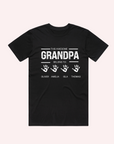 ADULT GRANDPA AND GRANDKID'S NAME T SHIRT- Personalised