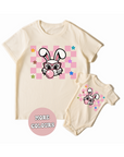 BUNNY PINK CHECKERED RETRO TSHIRT