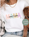 ADULT MAMA AND KID'S NAME T-SHIRT- Personalised