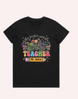 ADULT WILDFLOWERS T-SHIRT TEACHER NAME- Personalised