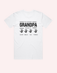 ADULT GRANDPA AND GRANDKID'S NAME T SHIRT- Personalised