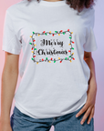 ADULT MERRY CHRISTMAS T-SHIRT LIGHT BULB