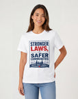 STRONGER LAWS SAFER COMMUNITIES JUSTICE SAFETY COMMUNITY TSHIRT