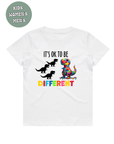 AUTISM AWARENESS TSHIRT- it's ok to be different dino