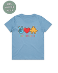 AUTISM AWARENESS TSHIRT- peace love