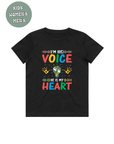 AUTISM AWARENESS TSHIRT- i'm his voice he is my heart