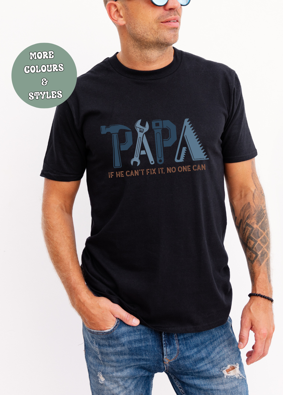 Father’s Day  T-shirt Hoodie Crewneck - papa cant fix it