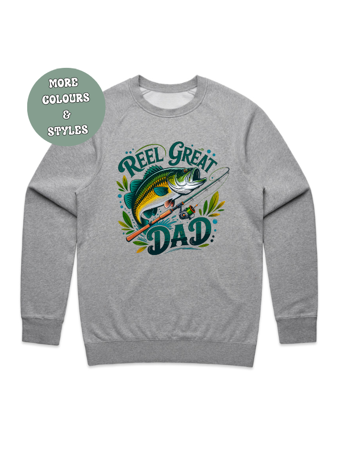 Father’s Day  T-shirt Hoodie Crewneck - Reel great dad for fishing dad