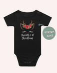 First Christmas Reindeer Poinsettia Flower Custom Name One Piece - personalised