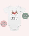 First Christmas Reindeer Poinsettia Flower Custom Name One Piece - personalised
