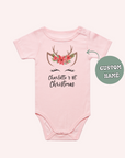 First Christmas Reindeer Poinsettia Flower Custom Name One Piece - personalised