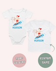 Santa Surf Boy’s One-Piece & T-Shirt - personalised