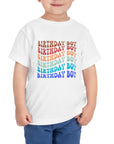 retro wavy birthday boy t shirt for 3 year old