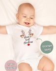 Baby’s First Christmas Reindeer One Piece - personalised
