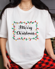 ADULT MERRY CHRISTMAS T-SHIRT LIGHT BULB