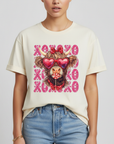 HIGHLAND COW PINK XOXO VALENTINE'S DAY TSHIRT (more colours and styles)