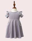 LILAC GREY TWIRLY GIRL DRESS