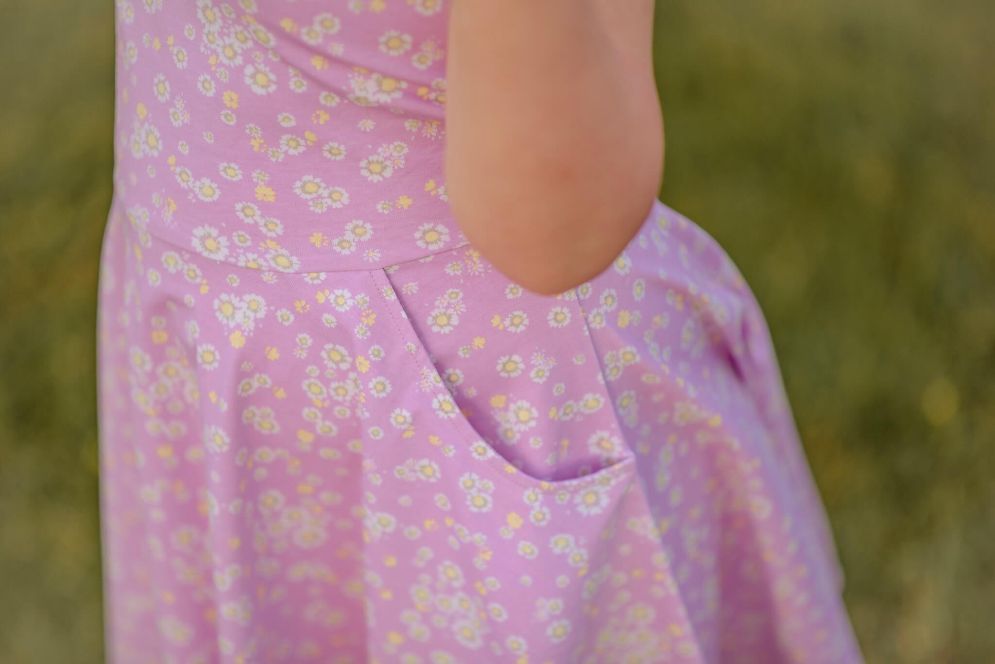 Audrey Toile Capped Sleeve Hand Smocked Dress with Bloomers in Blue