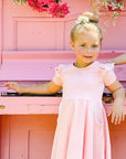BABY PINK TWIRLY GIRL DRESS - Toots Kids