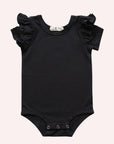 BLACK SHORT SLEEVE FLUTTER - Toots Kids