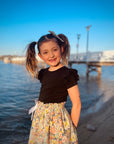 BLACK SHORT SLEEVE FLUTTER - Toots Kids
