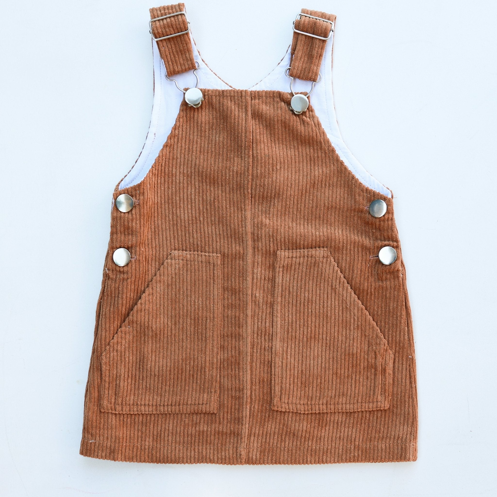 CARAMEL OVERALL DRESS  Toots Kids