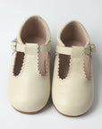cream T-bar shoes - Toots Kids