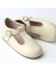 cream T-bar shoes - Toots Kids