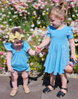 DUSTY BLUE ROMPER - Toots Kids