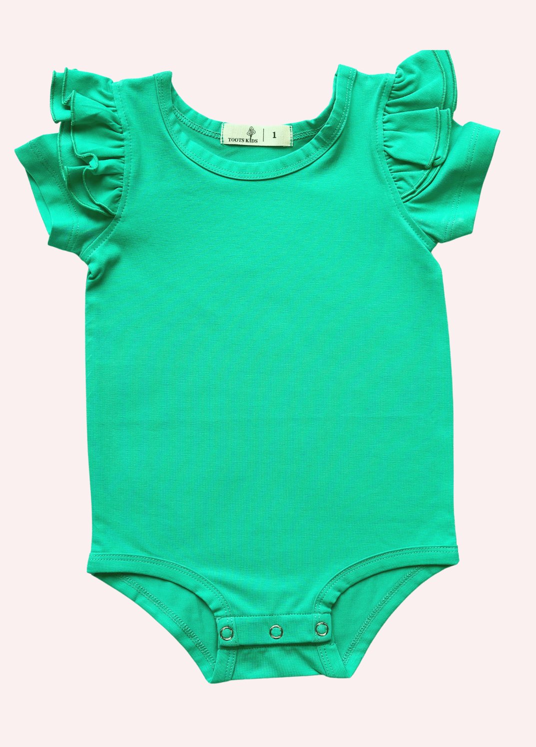 GREEN SHORT SLEEVE FLUTTER - Toots Kids