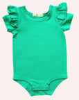 GREEN SHORT SLEEVE FLUTTER - Toots Kids