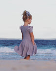 LILAC GREY TWIRLY GIRL DRESS