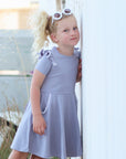 LILAC GREY TWIRLY GIRL DRESS