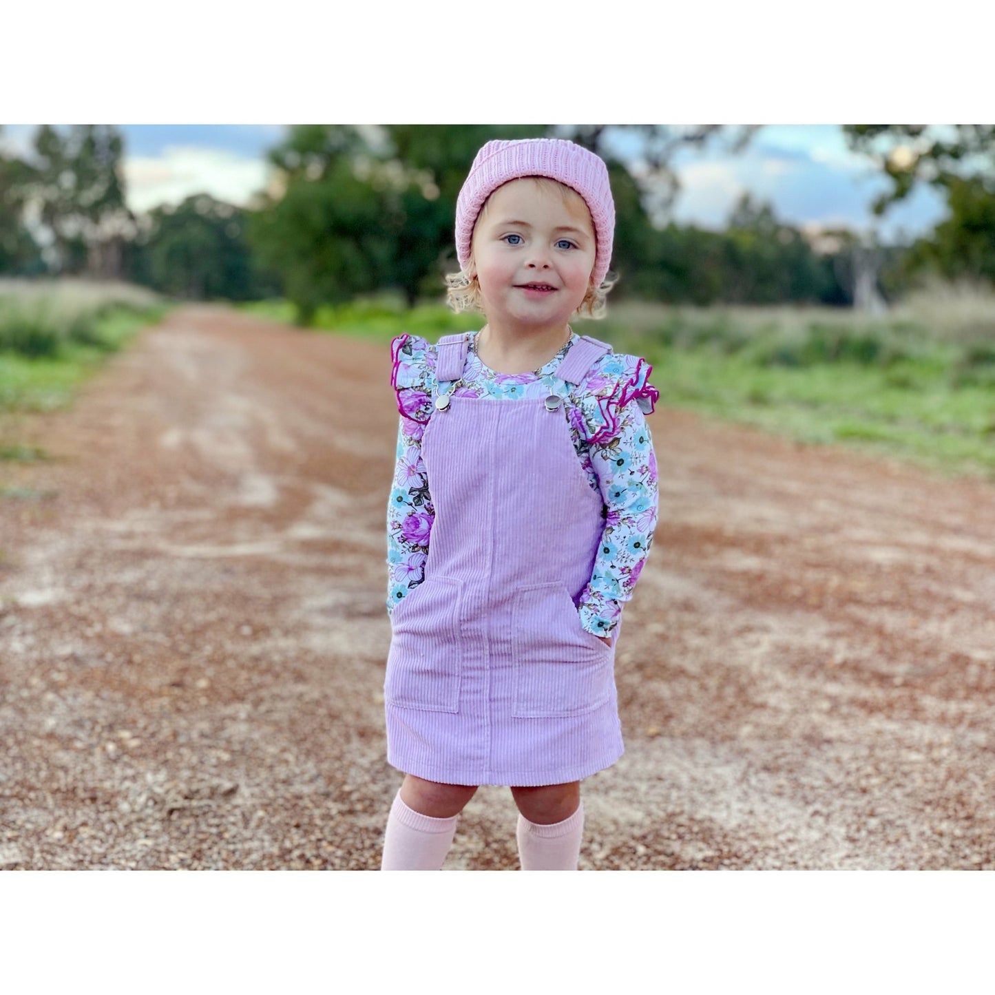 LILAC OVERALL DRESS