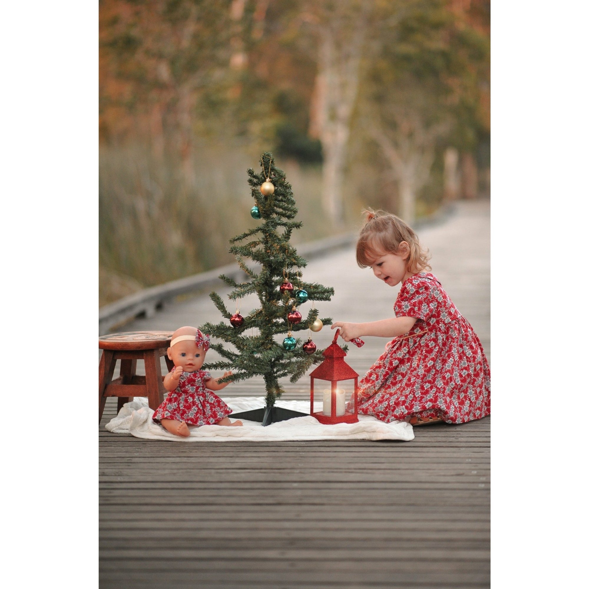 Affordable miniland doll clothes christmas matching with girl dress