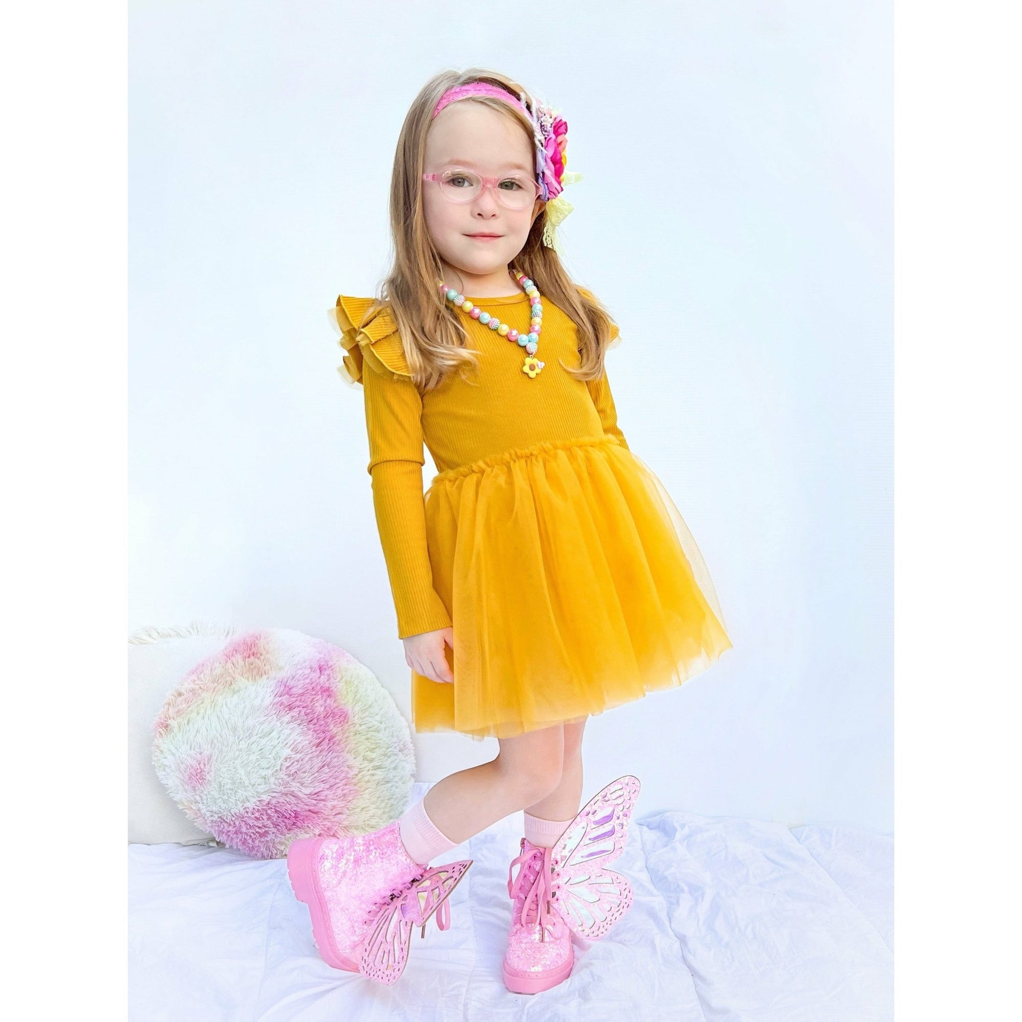 MUSTARD TUTU DRESS - Toots Kids