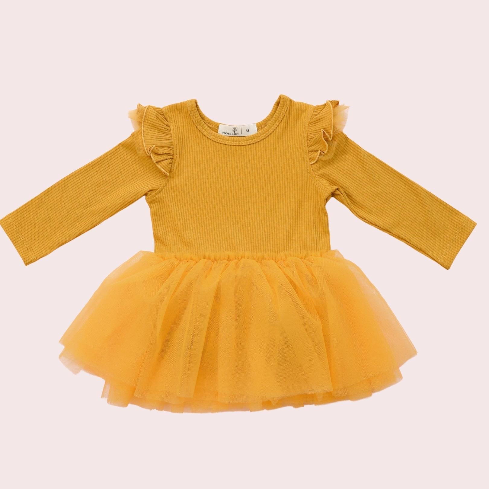 MUSTARD TUTU DRESS - Toots Kids