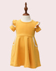 MUSTARD TWIRLY GIRL DRESS - Toots Kids