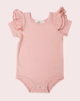 NUDE PINK SHORT SLEEVE FLUTTER - Toots Kids