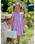 PINK GINGHAM FLUTTER BUTTON DRESS - Toots Kids