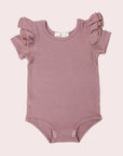 ROSY BROWN-SHORT SLEEVE FLUTTER - Toots Kids
