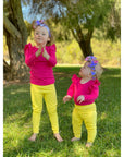 RUBY PINK LONG SLEEVE FLUTTER - Toots Kids