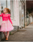 RUBY PINK LONG SLEEVE FLUTTER - Toots Kids