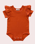 RUST SHORT SLEEVE FLUTTER - Toots Kids