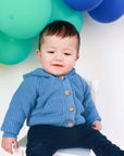 STEEL BLUE CARDIGAN - Toots Kids